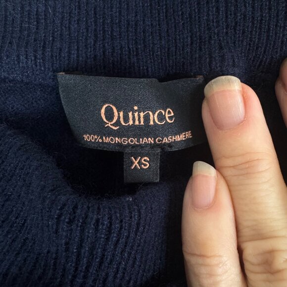 Quince Navy Cashmere Pants Straight Leg XS Pockets Drawstring Lounge - Picture 5 of 14